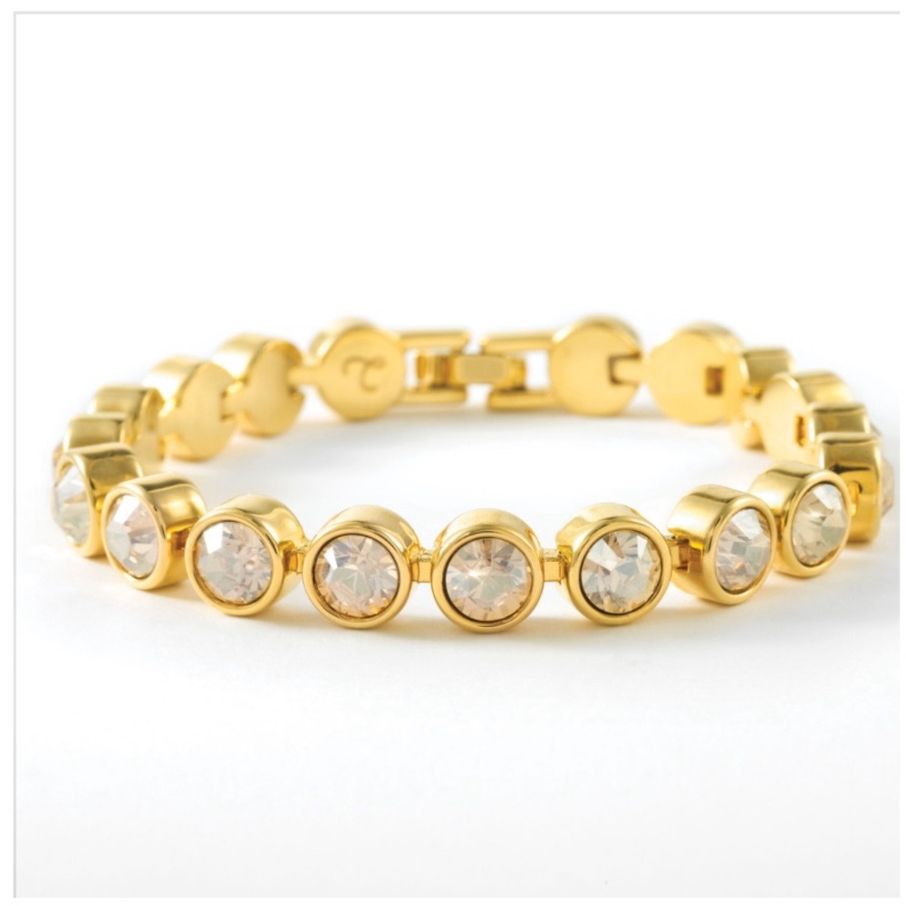 Touchstone Crystal Golden Ice Bracelet with Sparkling Crystals